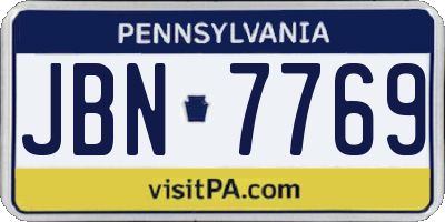 PA license plate JBN7769