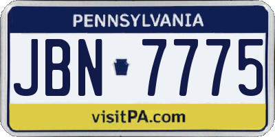 PA license plate JBN7775