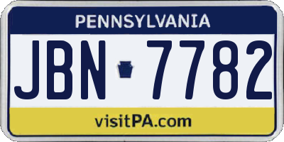 PA license plate JBN7782