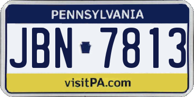 PA license plate JBN7813