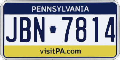 PA license plate JBN7814