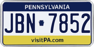 PA license plate JBN7852