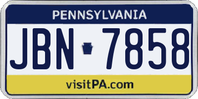 PA license plate JBN7858
