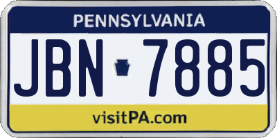 PA license plate JBN7885
