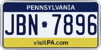 PA license plate JBN7896