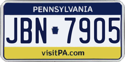 PA license plate JBN7905