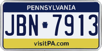 PA license plate JBN7913