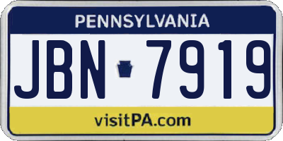 PA license plate JBN7919