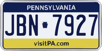 PA license plate JBN7927