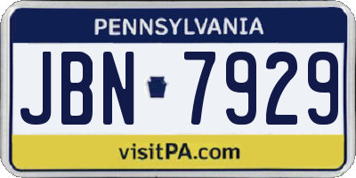 PA license plate JBN7929