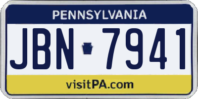 PA license plate JBN7941