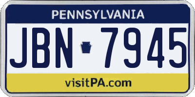 PA license plate JBN7945
