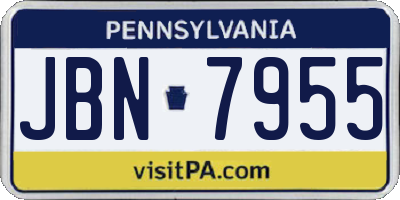 PA license plate JBN7955