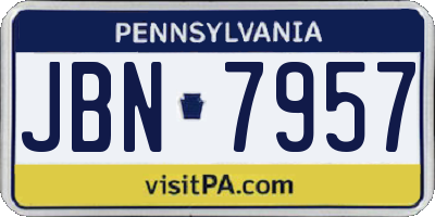 PA license plate JBN7957