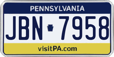PA license plate JBN7958