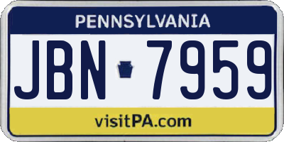 PA license plate JBN7959