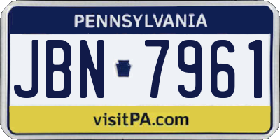 PA license plate JBN7961
