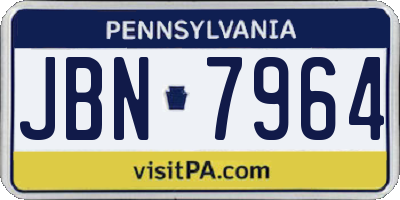 PA license plate JBN7964