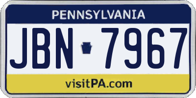 PA license plate JBN7967