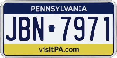 PA license plate JBN7971
