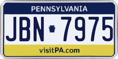 PA license plate JBN7975