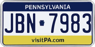 PA license plate JBN7983