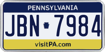 PA license plate JBN7984