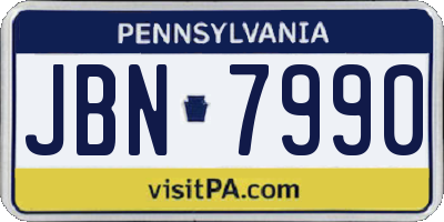 PA license plate JBN7990