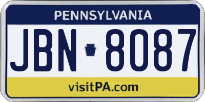 PA license plate JBN8087