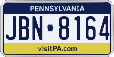 PA license plate JBN8164