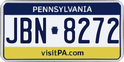 PA license plate JBN8272