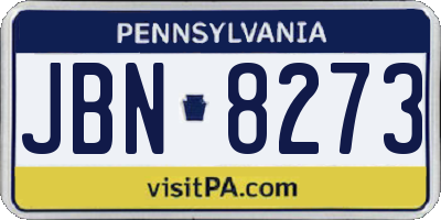 PA license plate JBN8273