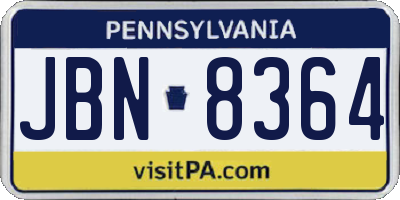 PA license plate JBN8364