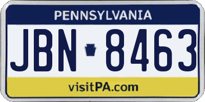 PA license plate JBN8463