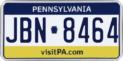 PA license plate JBN8464