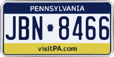 PA license plate JBN8466