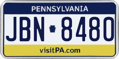 PA license plate JBN8480