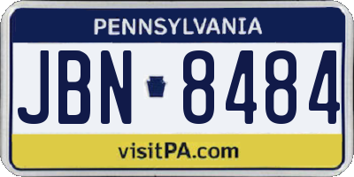 PA license plate JBN8484