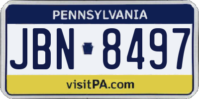 PA license plate JBN8497