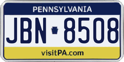 PA license plate JBN8508