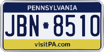 PA license plate JBN8510