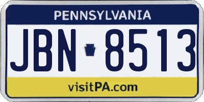 PA license plate JBN8513