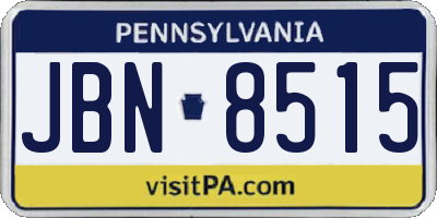 PA license plate JBN8515