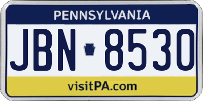 PA license plate JBN8530