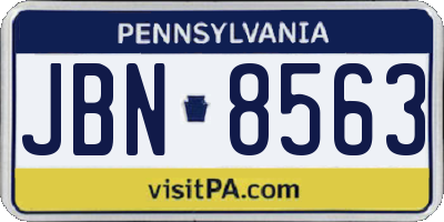 PA license plate JBN8563