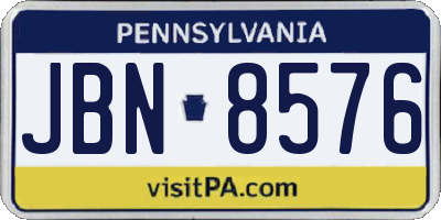PA license plate JBN8576