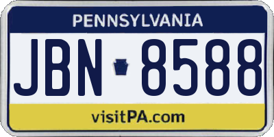 PA license plate JBN8588