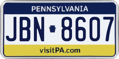 PA license plate JBN8607