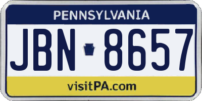 PA license plate JBN8657
