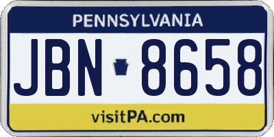 PA license plate JBN8658